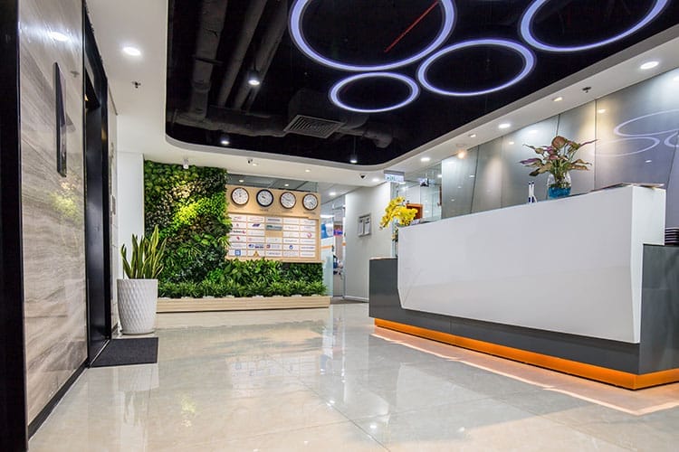 sảnh tiếp khách khi thuê văn phòng ảo tại GOffice