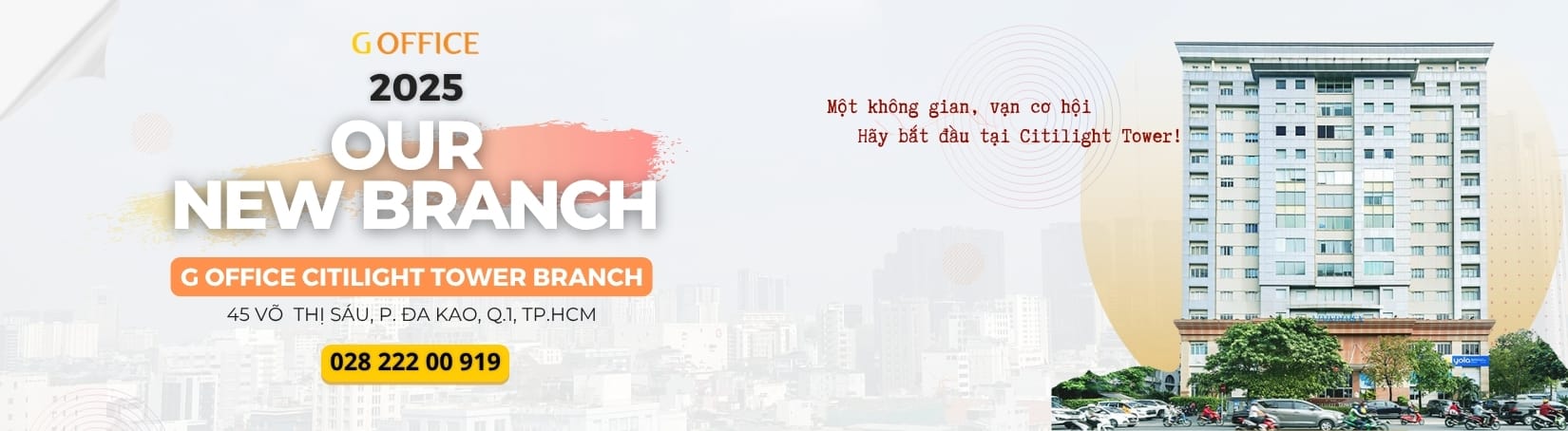 BANNER chi nhánh mới coworking space Citilight Tower