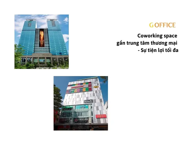 Coworking space gần trung tâm thương mại