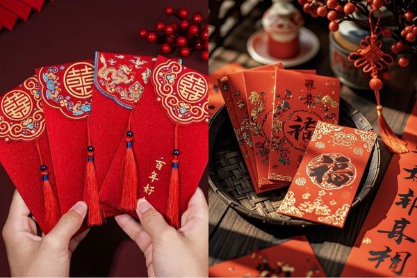 Trang trí Tết văn phòng bằng bao lì xì rực rỡ, đầy tài lộc